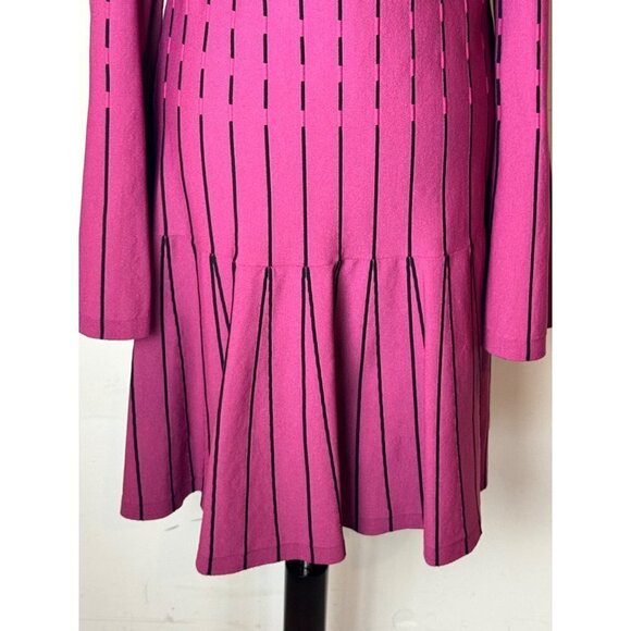 Prabal Gurung Collective Dress Womens 6 Purple Knit Stripe Off The Shoulder Mini - Picture 8 of 10